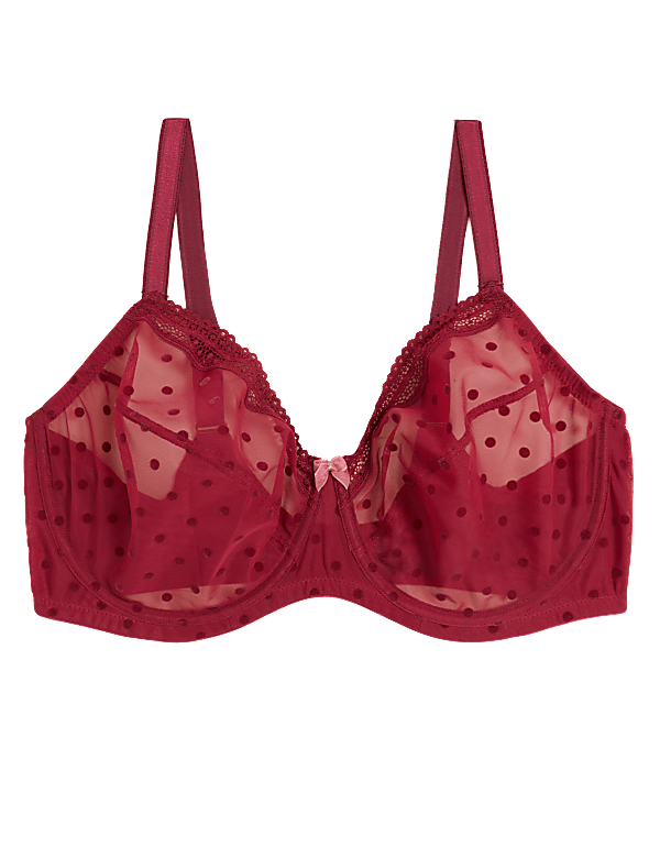 Spot Mesh Wired Minimiser Bra