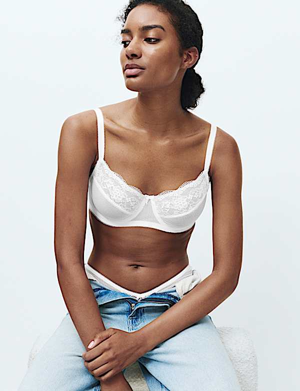 Jasmine Lace Wired Minimiser Bra (C-H) - UA