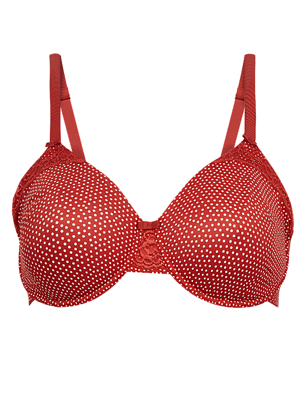 Spot Print Full Cup Minimiser Bra C-G