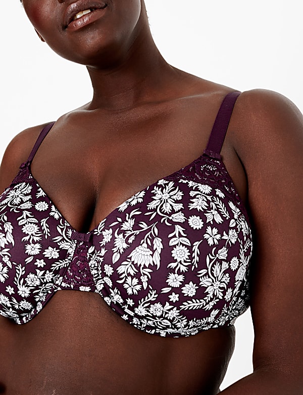Leaf Print Non-Padded Minimiser Bra C-G