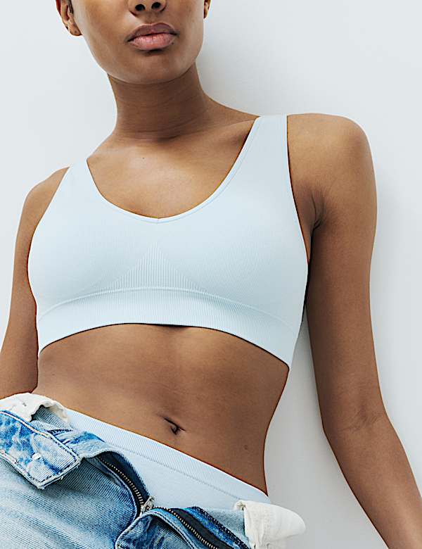 3 Pack Seamless V-Neck Crop Tops