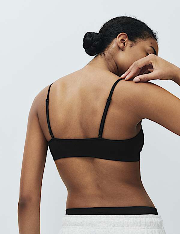 3 Pack Microfibre Seamless Non Wired Crop Tops - IL