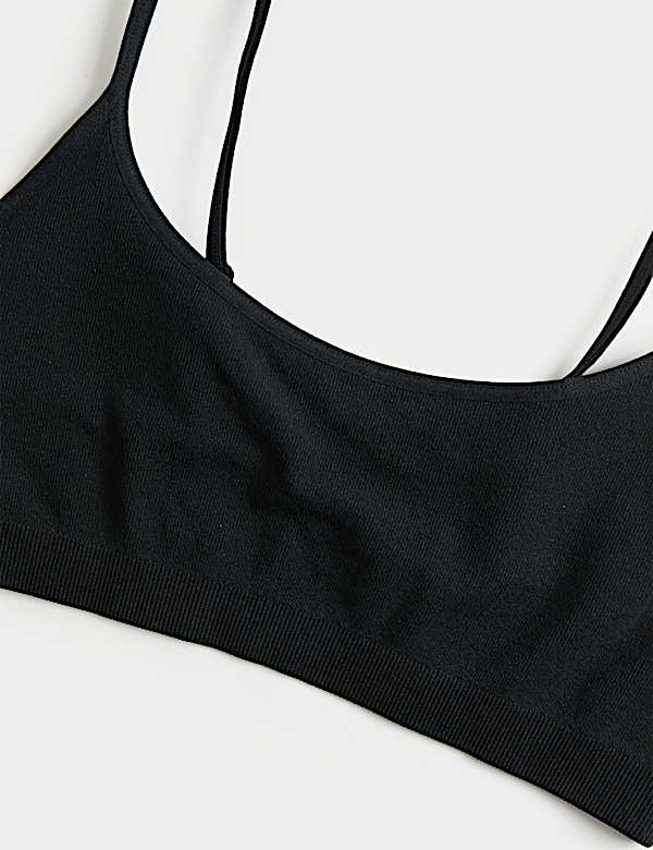 3 Pack Seamless Non Wired Micro Crop Tops