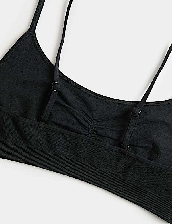 3 Pack Seamless Non Wired Micro Crop Tops