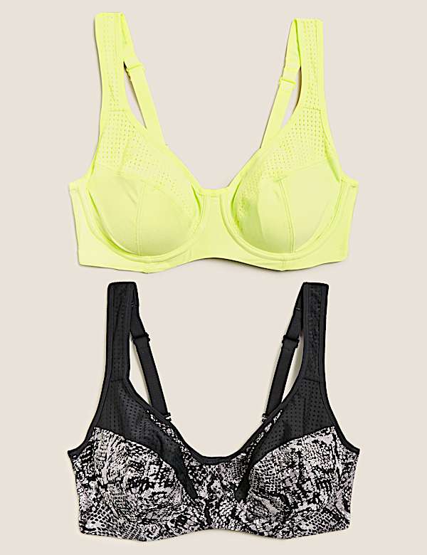 2pk High Impact Underwired Sports Bras A-H