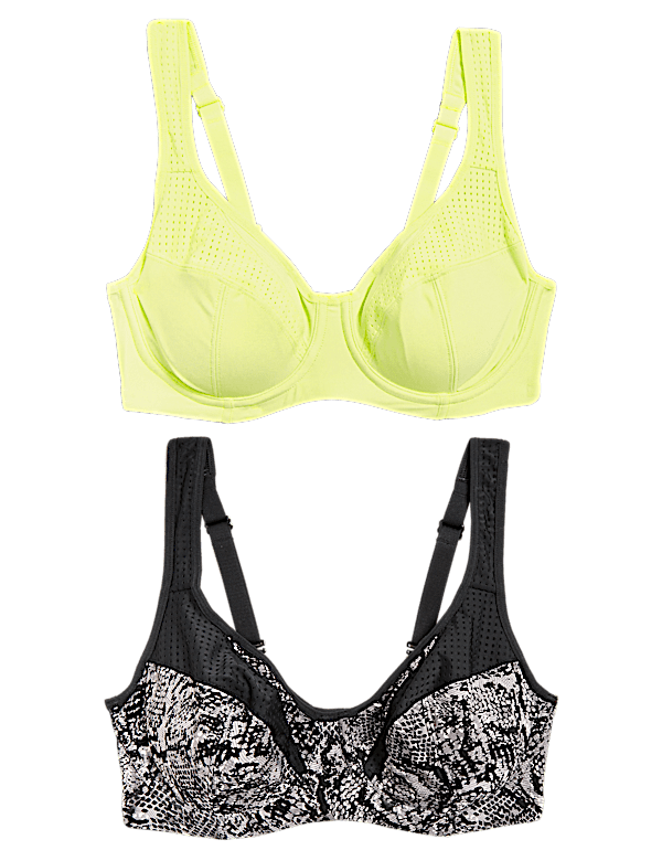 2pk High Impact Underwired Sports Bras A-H