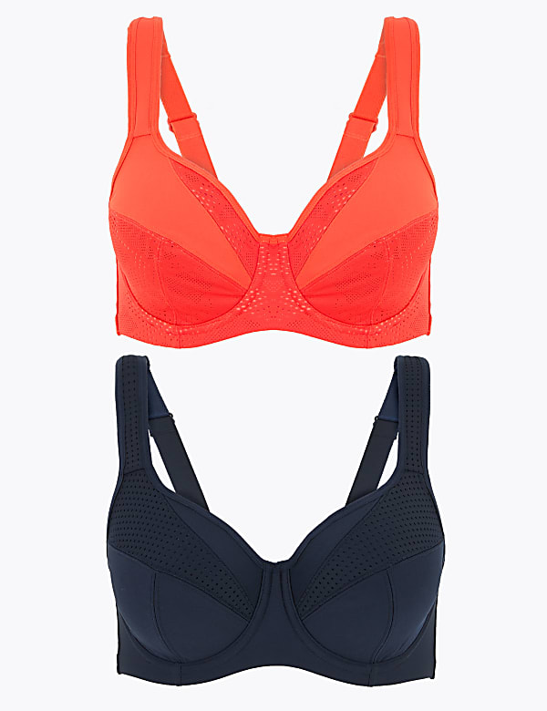 Buy 2pk High Impact Underwired Sports Bras A H at Marks Spencer