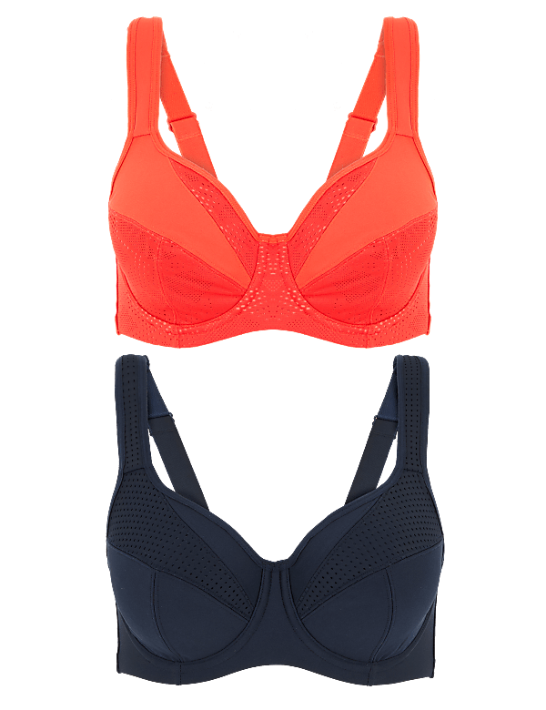 2pk High Impact Underwired Sports Bras A-H