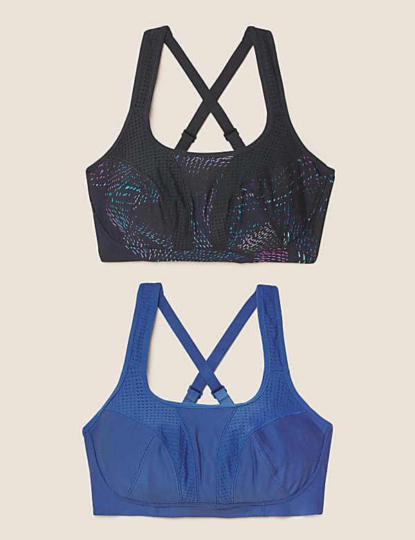 Buy 2pk High Impact Non Wired Sports Bra A H at Marks Spencer