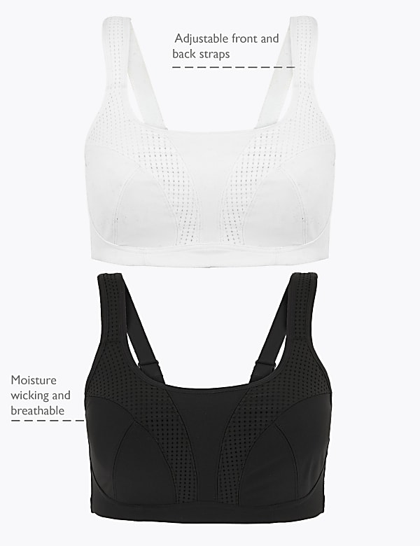 2pk Ultimate Support Non-Wired Sports Bras A-H