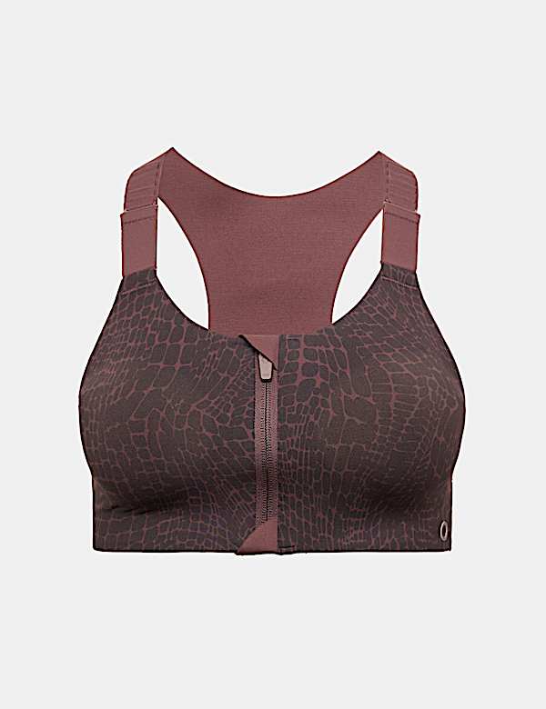 Ultimate Support Printed Zip Sports Bra (A-GG) - JP