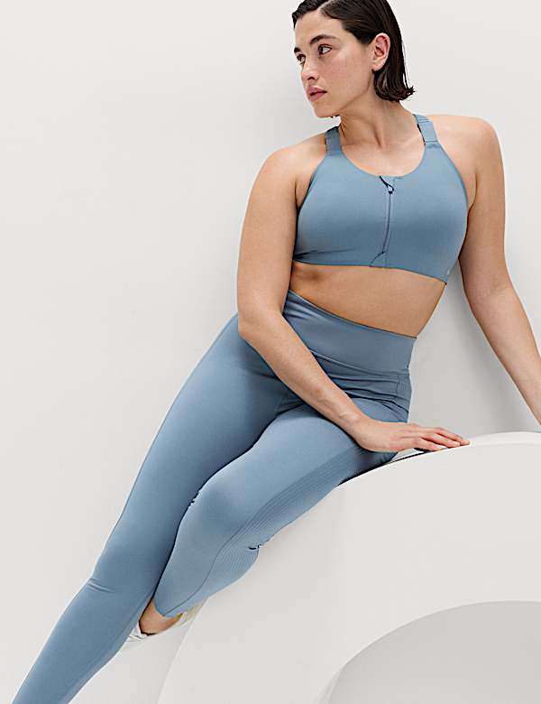 Ultimate Support Zip Up Non Wired Sports Bra (A-GG)