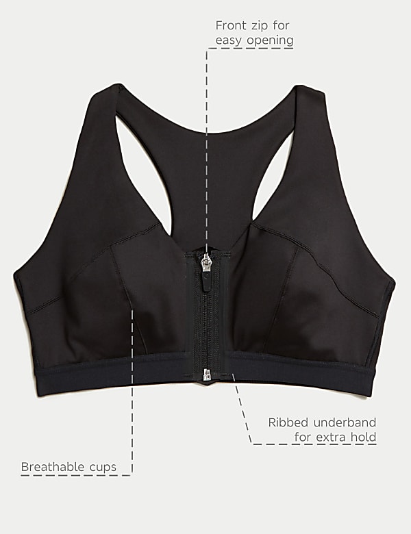 Buy Ultimate Support Zip Front Sports Bra F H at Marks Spencer
