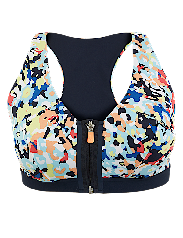 Extra High Impact Zip Front Sports Bra A-H
