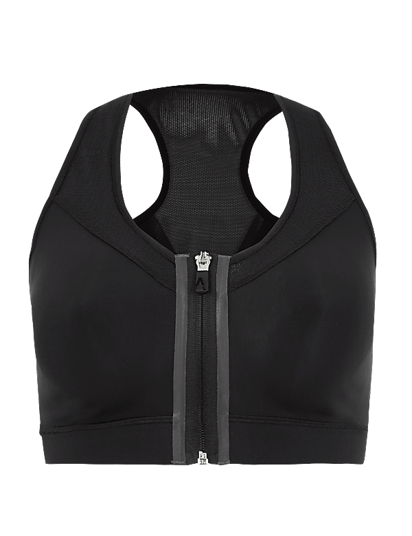 Extra High Impact Mesh Panel Sports Bra A-G