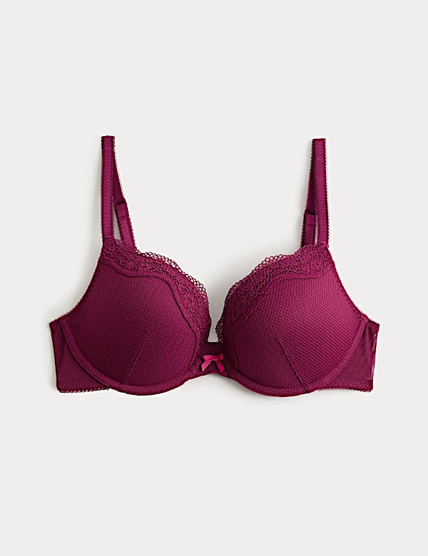 Jasmine Lace Wired Push Up Plunge Bra (A-E)