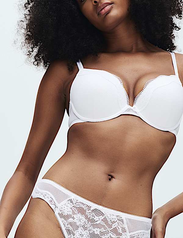 Jasmine Lace Wired Push Up Plunge Bra (A-E)