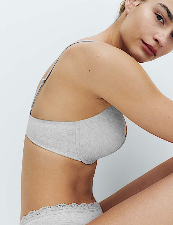 3pk Cotton Wired Push-Up Bras A-E