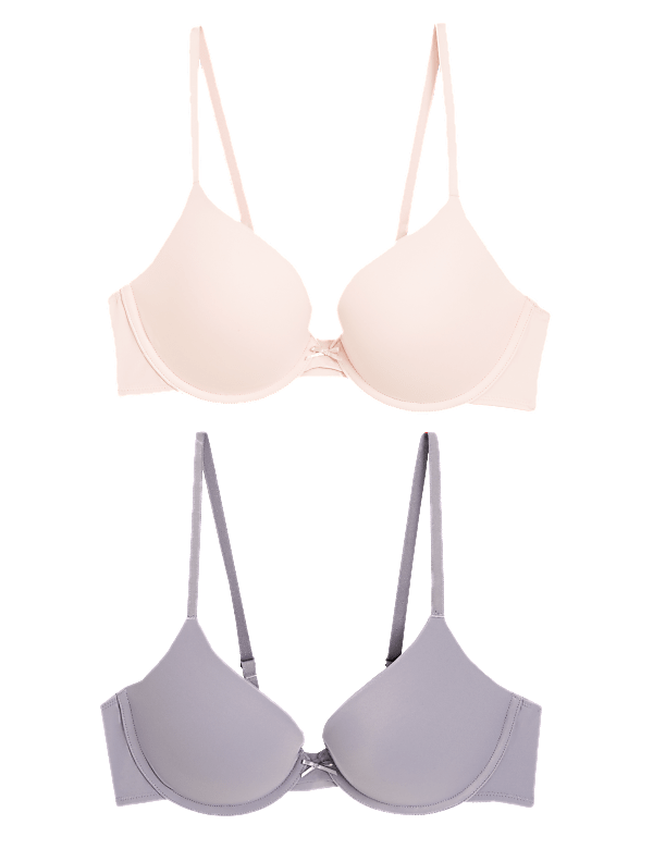 2pk Padded Push-up Plunge T-Shirt Bras