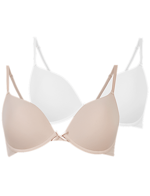 2pk Padded Push-up Plunge T-Shirt Bras