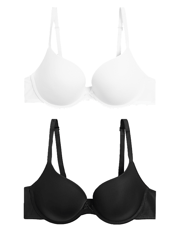 2pk Padded Push-up Plunge T-Shirt Bras