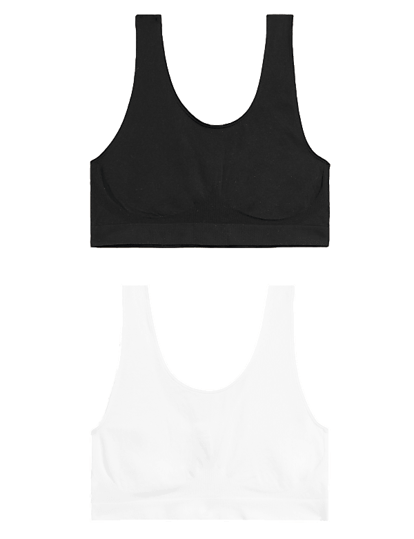 2pk Non-Wired Full Cup Seamless Crop Tops