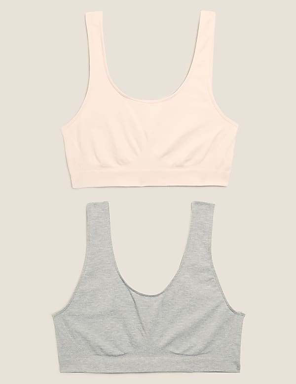 2pk Non-Wired Full Cup Crop Tops