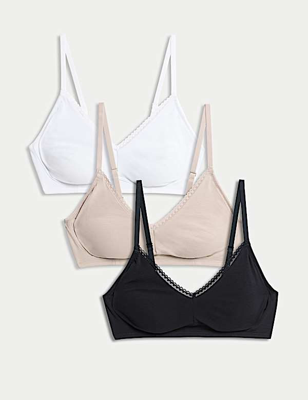 3pk Non Wired Full Cup Bras - LT
