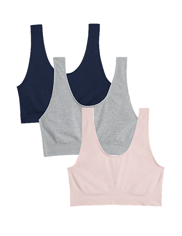 3pk Seamless Non Wired Crop Tops