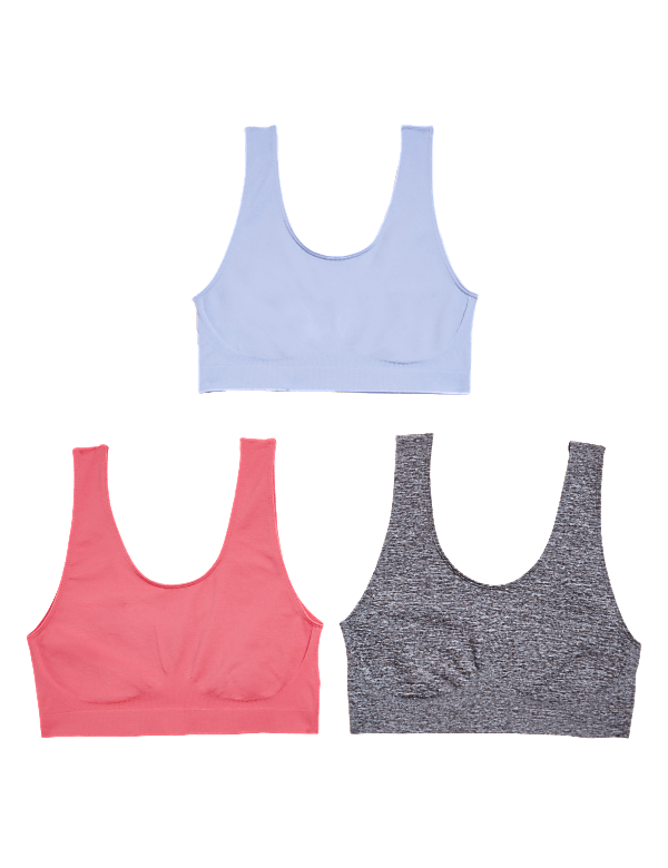 3pk Seamless Non Wired Crop Tops