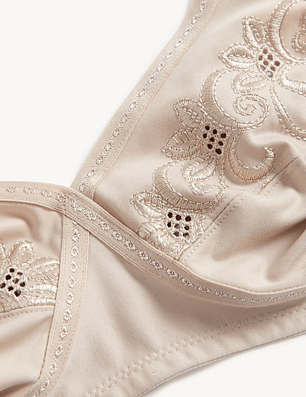 Cotton Mix Embroidered Bra