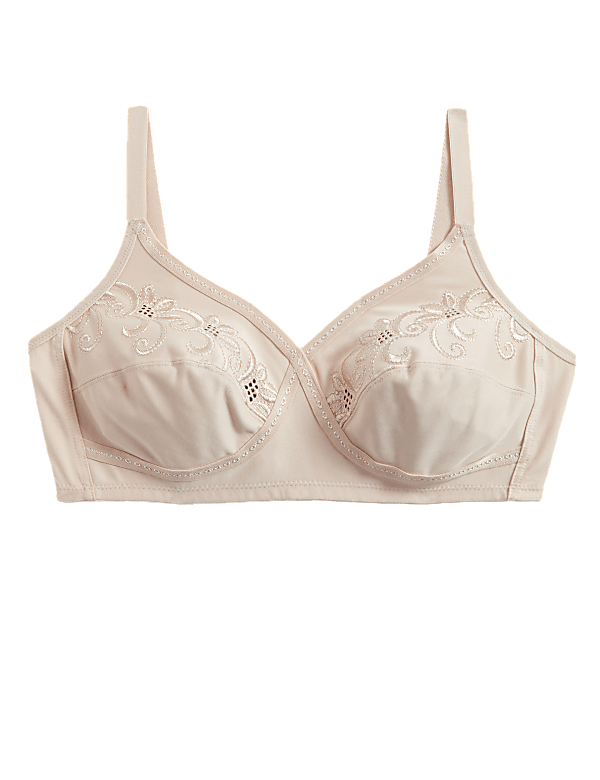 Cotton Mix Embroidered Bra