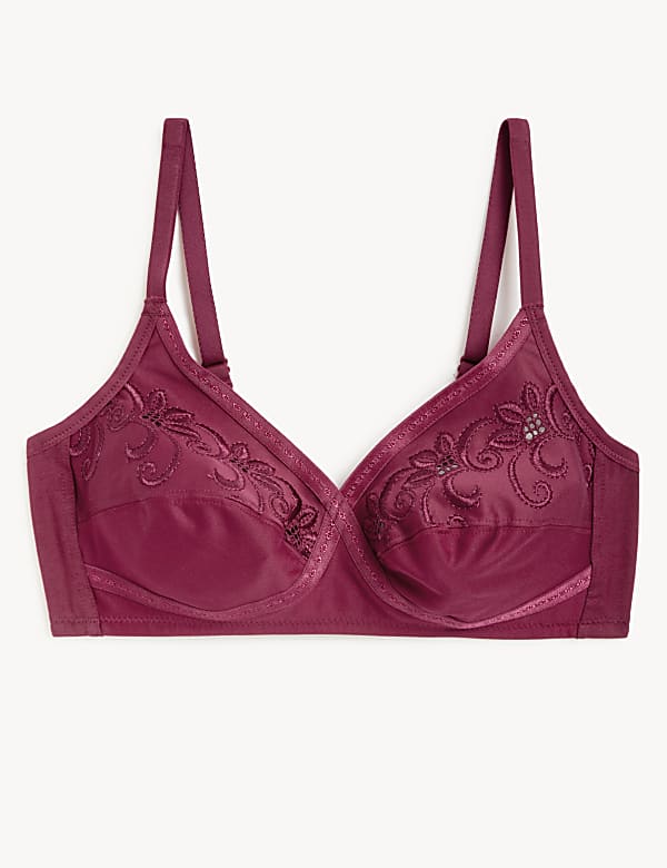 Cotton Mix Embroidered Bra