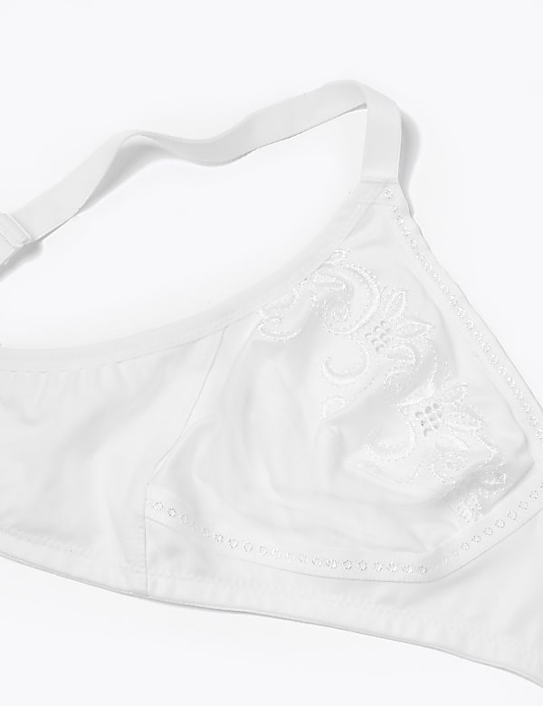 Embroidered Crossover Non-Wired Full Cup Bra A-E