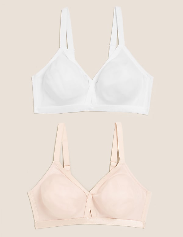 2pk Full Cup Crossover Non-Wired Bras A-E