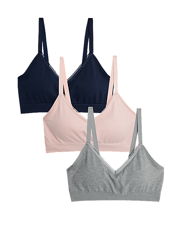 3pk Seamless Non Wired Bralettes