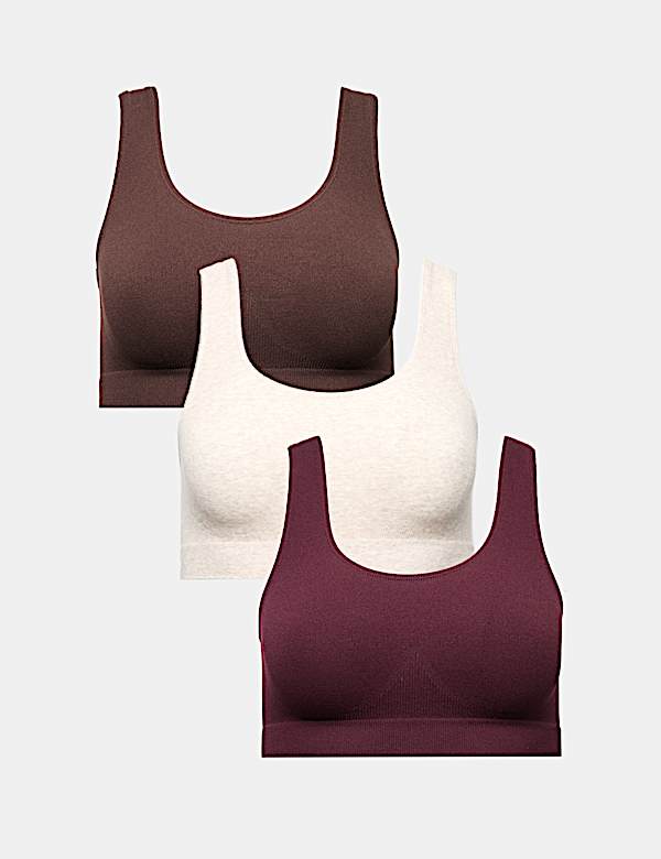 3pk Seamless Non Wired Crop Tops