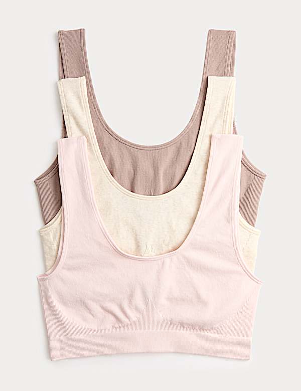3pk Seamless Non Wired Crop Tops