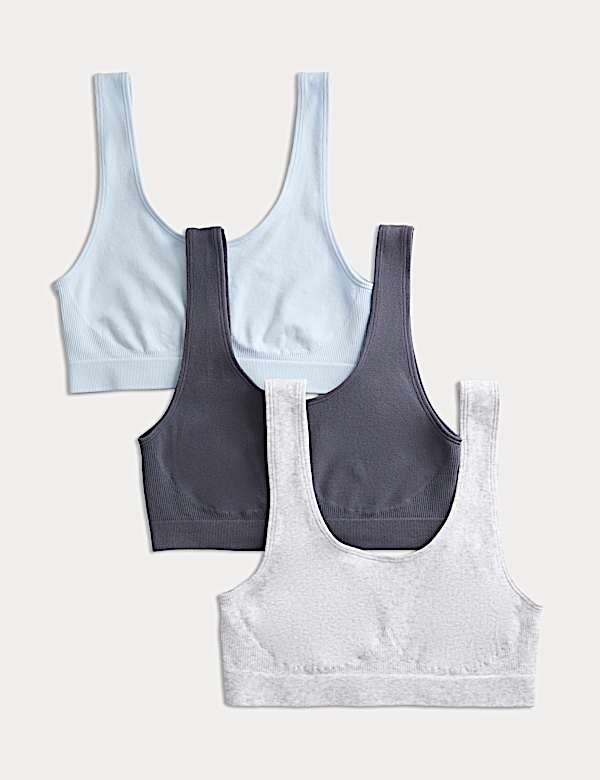 3pk Seamless Non Wired Crop Tops