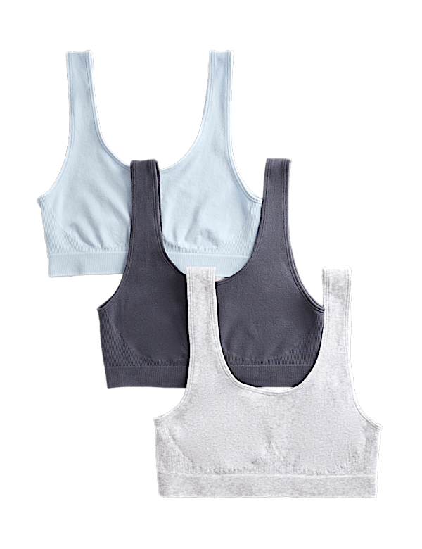 3pk Seamless Non Wired Crop Tops