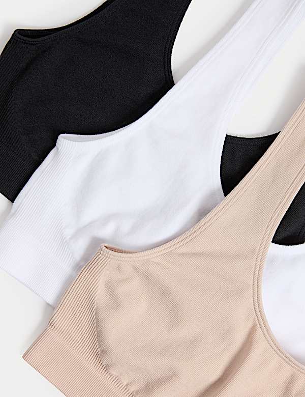 3pk Seamless Non Wired Crop Tops