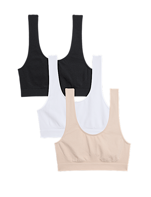 3pk Seamless Non Wired Crop Tops