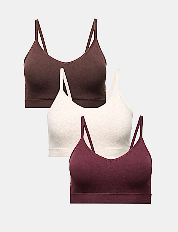 3pk Seamless Non Wired Bralettes
