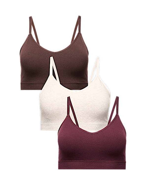 3pk Seamless Non Wired Bralettes