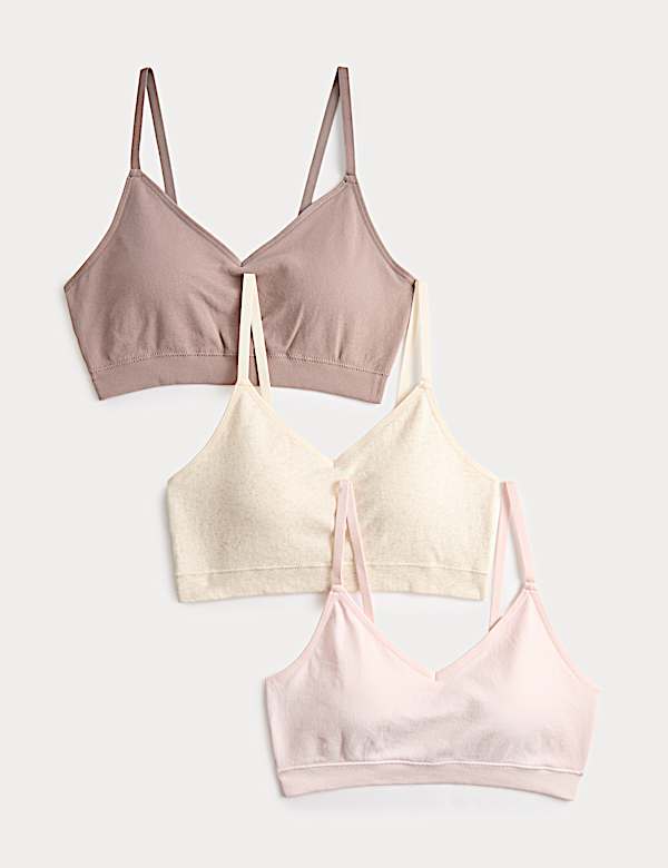 3pk Seamless Non Wired Bralettes