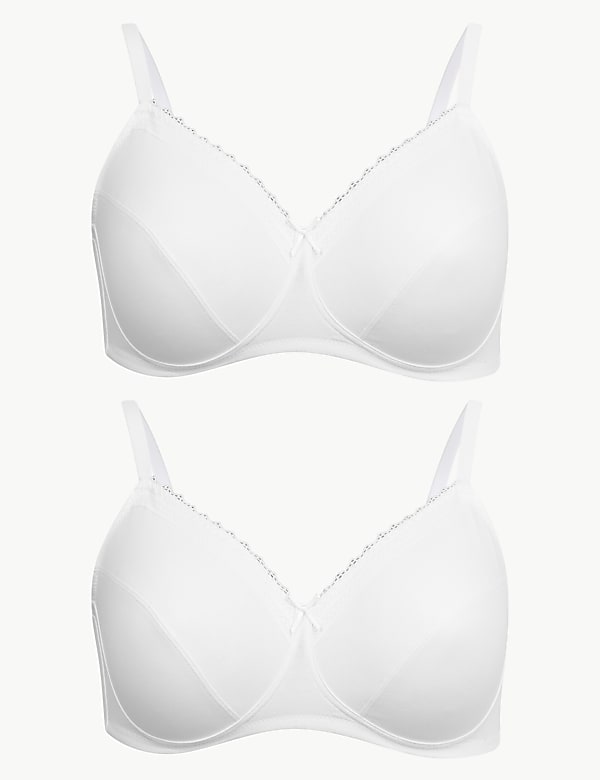 2 Pack Cotton Non-Padded Full Cup Bras