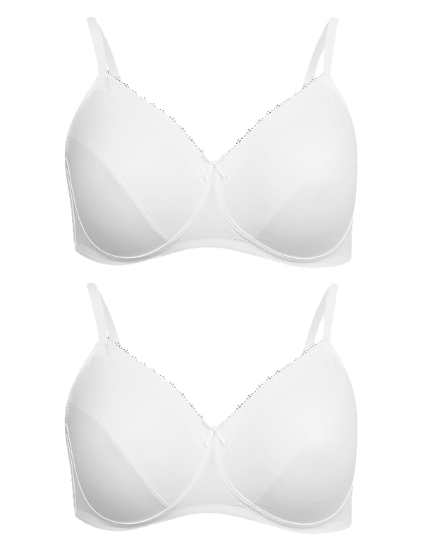 2 Pack Cotton Non-Padded Full Cup Bras