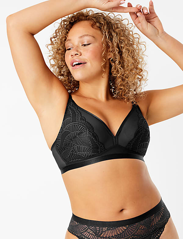 Lace Non-Wired Plunge Bralette A-E