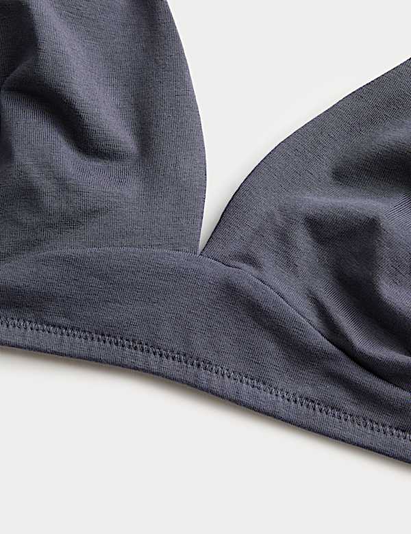 3 Pack Cotton Rich Non Wired Plunge Bras (A-E)