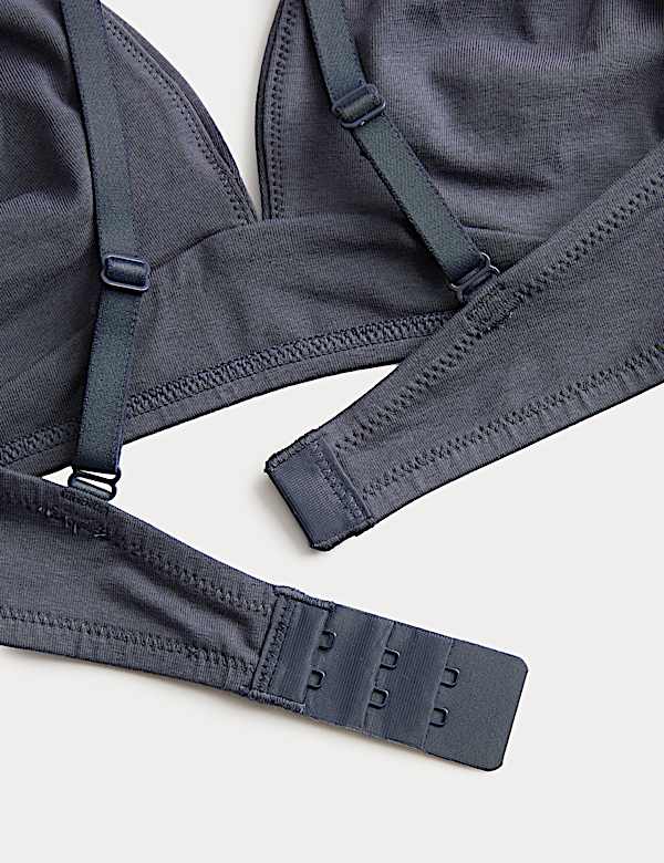 3 Pack Cotton Rich Non Wired Plunge Bras (A-E)